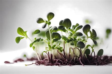 Premium Ai Image Microgreens Sprouts Isolated On White Background