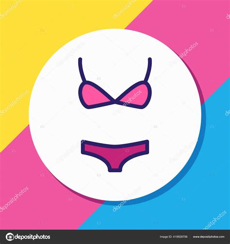 Illustration Of Bikini Icon Colored Line Beautiful Clothes Element Also Can Be Used As Swimsuit