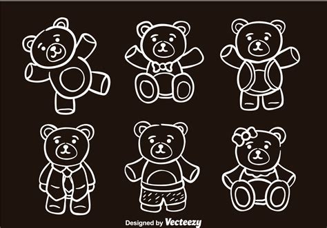 Teddy Bear Vector Outline At Sasfilmblog Blog