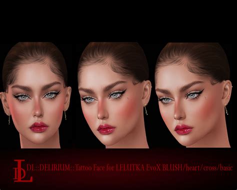 Second Life Marketplace Dldelirium Tattoo Face For Lelutka Evox Blush