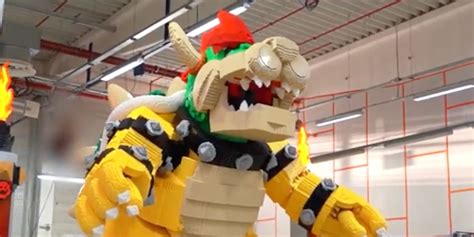 Bowser's Massive LEGO Statue Assembled In Behind-the-Scenes Footage