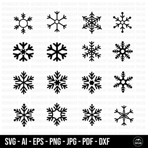 Snowflakes Svg Set Of Snowflakes Svg Christmas Svg Cricut Cut Files