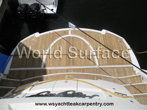 Teak Decking Installation on a 100′ Sunseeker by World Surface, Inc.