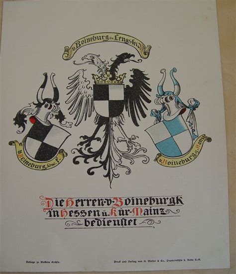 Wappen Der Herren Von Boineburg Zu Lengsfeld Hessen And Kurmainz