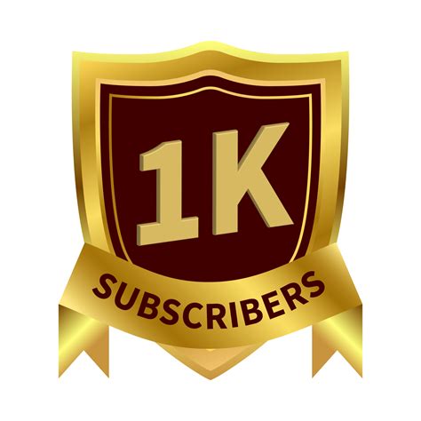 K Subscriber Celebration Badges With Golden Color Ribbon And Golden