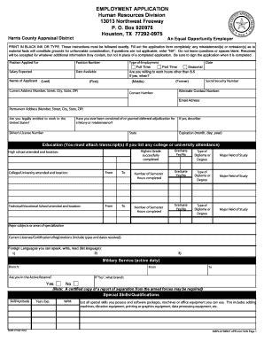 Fillable Online Hcad APPLICATION INSTRUCTIONsHouston ACP2011122 Doc