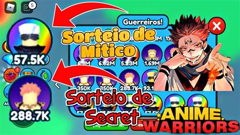 LIVE ANIME WARRIORS ROBLOX AJUDANDO INSCRITOS SORTEIO DE SECRET E