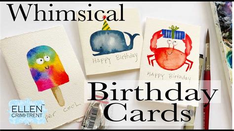 Whimsical Watercolor Birthday Cards YouTube