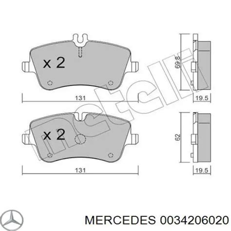 0034206020 Mercedes Pastillas De Freno Delanteras