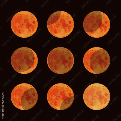 lunar eclipse phases Stock Vector | Adobe Stock