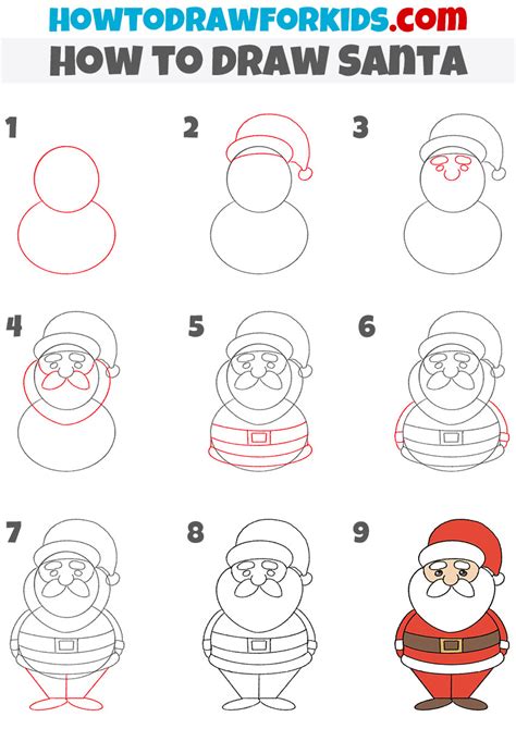 How to Draw Santa Claus - Easy Drawing Tutorial For Kids