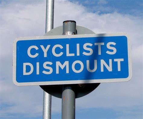 Bicycles Cyclists Dismount Safety Sign Traffic Aluminium Class