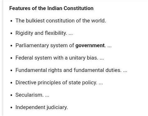 What Are The Main Features Of Indian Constitution EduRev Class 9