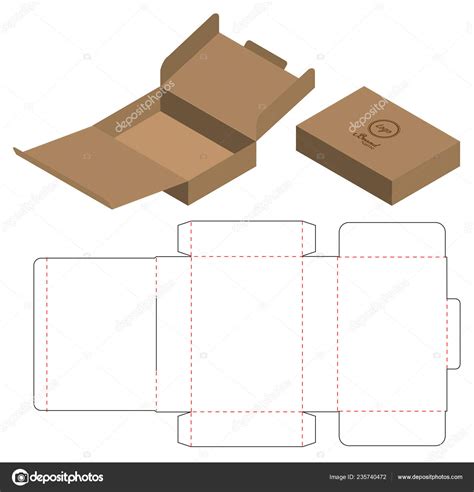 Box Packaging Die Cut Template Design 3d Mock Up Stock Vector Ed4