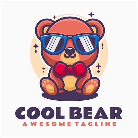 Premium Vector Vector Logo Illustration Cool Bear Mascot Cartoon Style