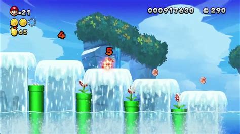 New Super Mario Bros U Deluxe Sparkling Waters 1 Waterspout Beach