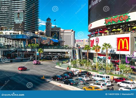 View of Las Vegas Strip and Traffic Editorial Photo - Image of aria ...