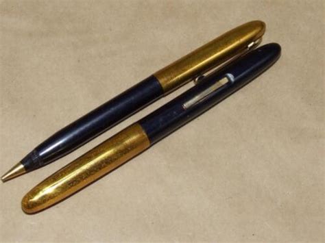 Vintage Wearever Mechanical Pencil And Fountain Pen Set Black And Gold Ebay