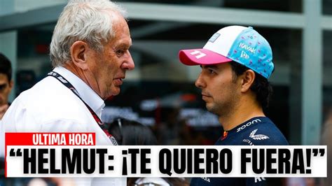 F1 HOY HELMUT MARKO NO QUIERE A CHECO PEREZ EN RED BULL YouTube