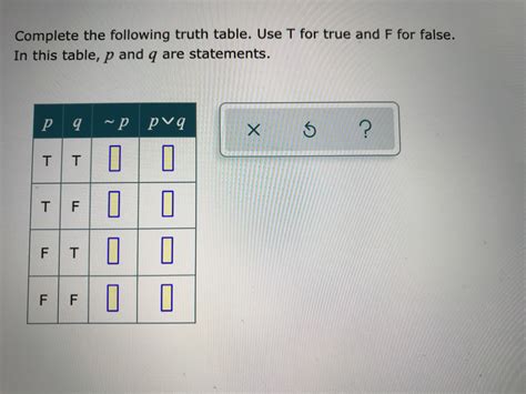 Answered Complete The Following Truth Table Use… Bartleby