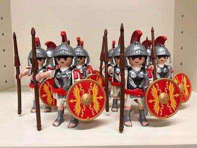 Playmobil Figures Lot Swords Accessories Klicky 10 Roman With Shields