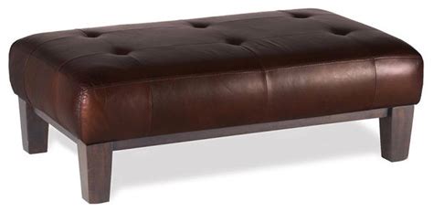 Sullivan Leather Rectangular Ottoman - Traditional - Footstools And ...