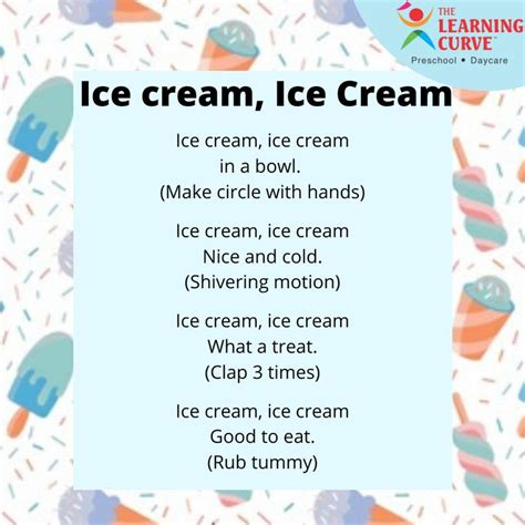 Ice Cream Rhyme | Songs for toddlers, Rhyming poems for kids, Nursery rhymes activities