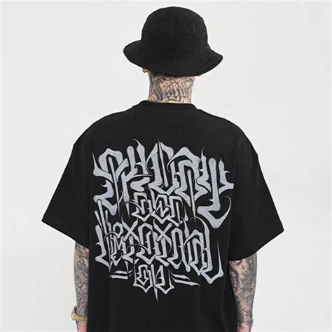 Hip Hop Street Style Chicano Short Sleeved T Shirt Summer Tattoo