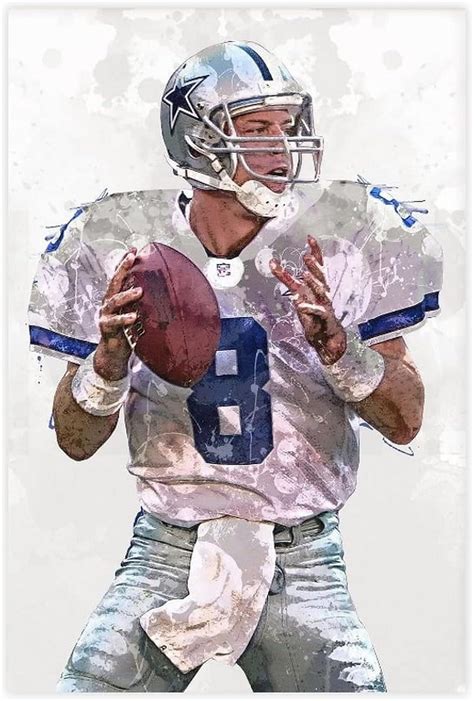 Aazaqtin Troy Aikman Canvas Poster Wall Art Decor Print Picture