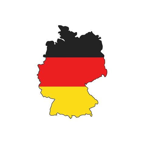 Premium Vector | A map of germany with the german flag on it