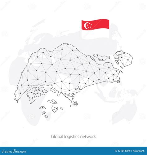 Conceito Global Da Rede Da Logística Mapa De Rede Singapura Das