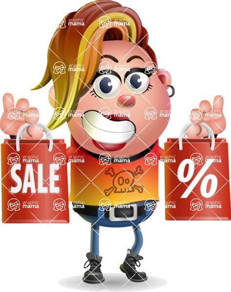 Punk Girl Cartoon Vector 3d Character Sale 2 Graphicmama