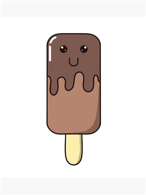 Cute Kawaii Chocolate Ice Cream Poster By Vangogh Redbubble