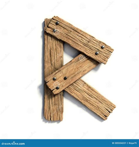 Wood Font Plank Font Letter R Stock Illustration Illustration Of