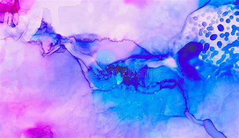 Trendy Light Blue Pink And Purple Alcohol Ink Abstract Background