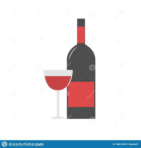 Ic Ne De Bouteille Et En Verre De Vin Illustration Stock Illustration