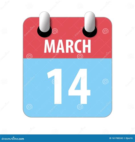 March 14th Day 14 Of Monthsimple Calendar Icon On White Background