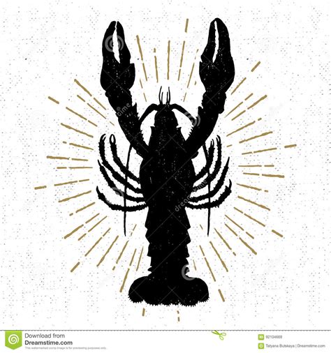 Lobster Vector Illustration In Black And White CartoonDealer