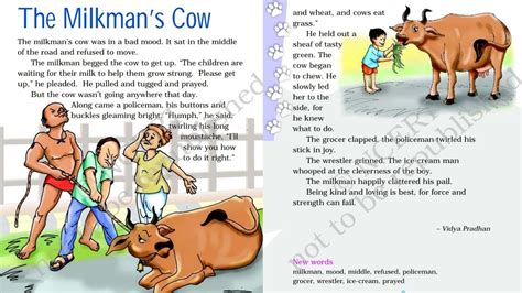 The Milkmans Cow Explanation English For Class 4th Ncert Youtube