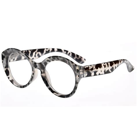 Round Reading Glasses Women Large Frame Stylish Readers R2004 - Grey/Tortoise / +1.50 | Womens ...