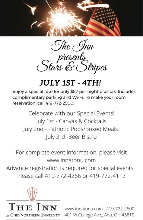 The Inn at ONU presents Stars and Stripes event | Bluffton Icon