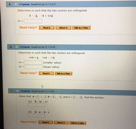 Solved 5 ㅢ1 points SwokPreCalc 127 4017 Determine m such Chegg