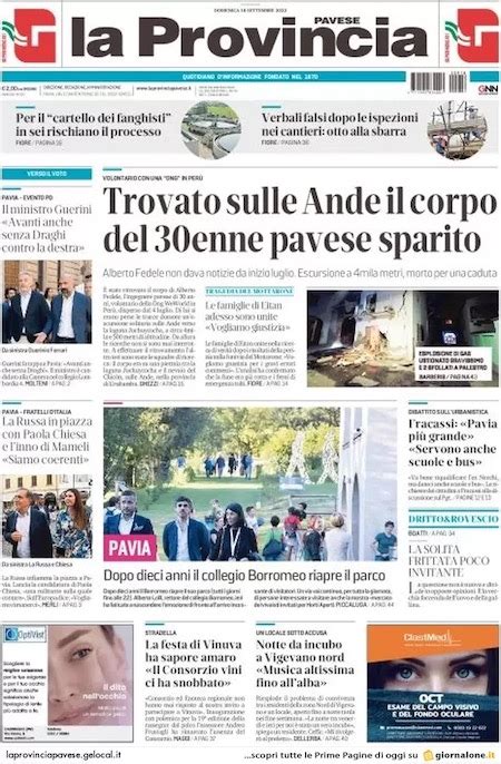 Le Prime Pagine Di Domenica 18 Settembre 2022 Il Post