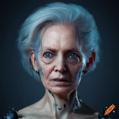 Photorealistic Old Woman Cyborg In Sci Fi Surroundings On Craiyon