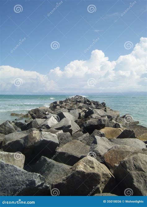 Rock Jetty Stock Photo Image Of Waves Jetty Color 35018036