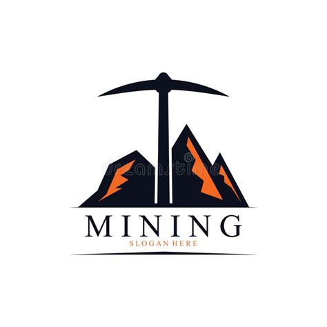 Mountain Mining Logo Silhouette Design Vector Illustration Stock Vector