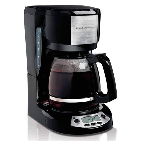 Hamilton Beach Coffee Maker 12 Cup Programmable With 3 Settings Black