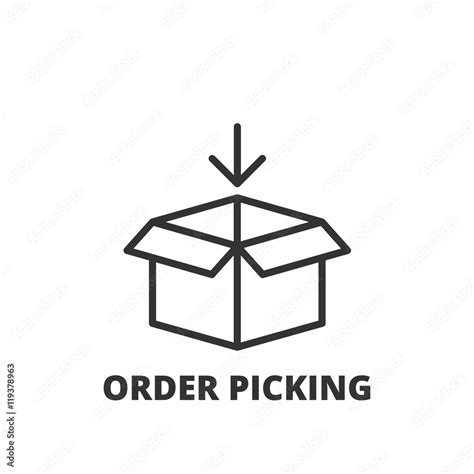 Line Icon Order Picking Stock Vector Adobe Stock