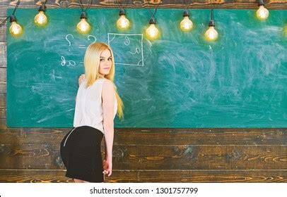 Lady Sexy Teacher Short Skirt Looking Stock Photo 1301757799 Shutterstock