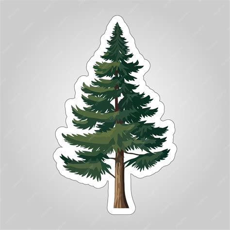 Premium Vector | Panoramic pine tree sticker designs perfect for ...